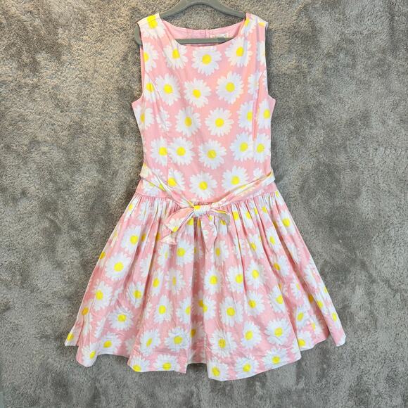 NWT Crewcuts Daisy Floral Dress Tie Waist Sleeveless Pink Girls 10 Spring Easter - Picture 2 of 9